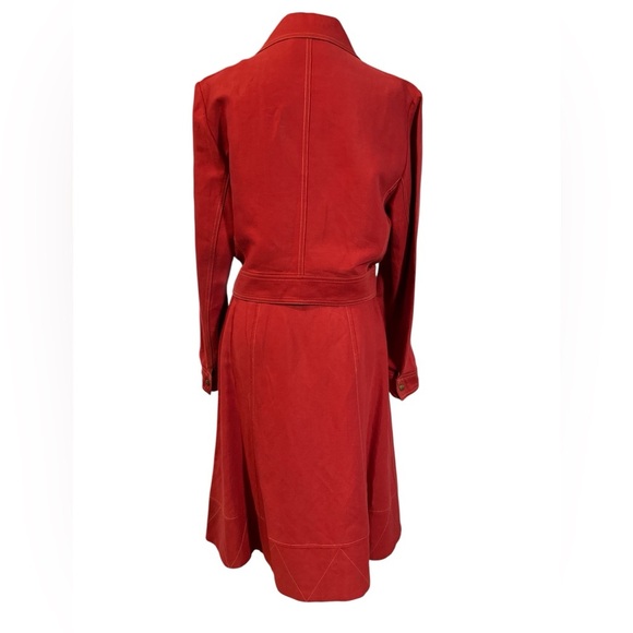 Beautiful Vintage Ron Leal Red Skirt Suit made in Canada Linen and Cotton Blend - Picture 5 of 10